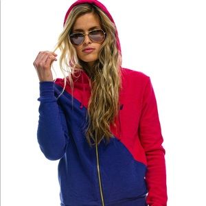 NEW Aviator Nation Glider Zip Hoodie rose/purpleXS